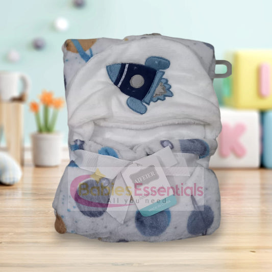 Hooded fleece blanket