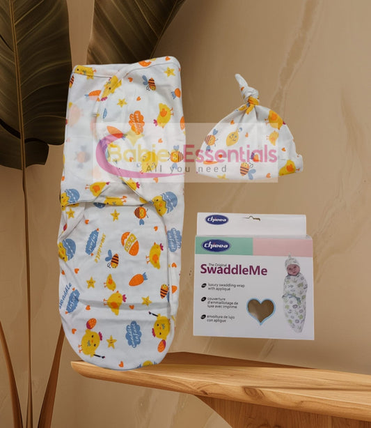 Cotton Swaddle + knot cap set