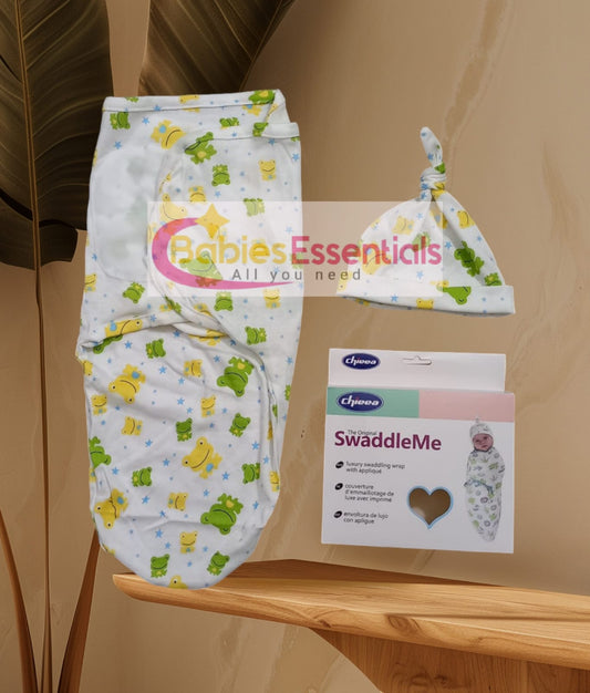 Cotton Swaddle + knot cap set