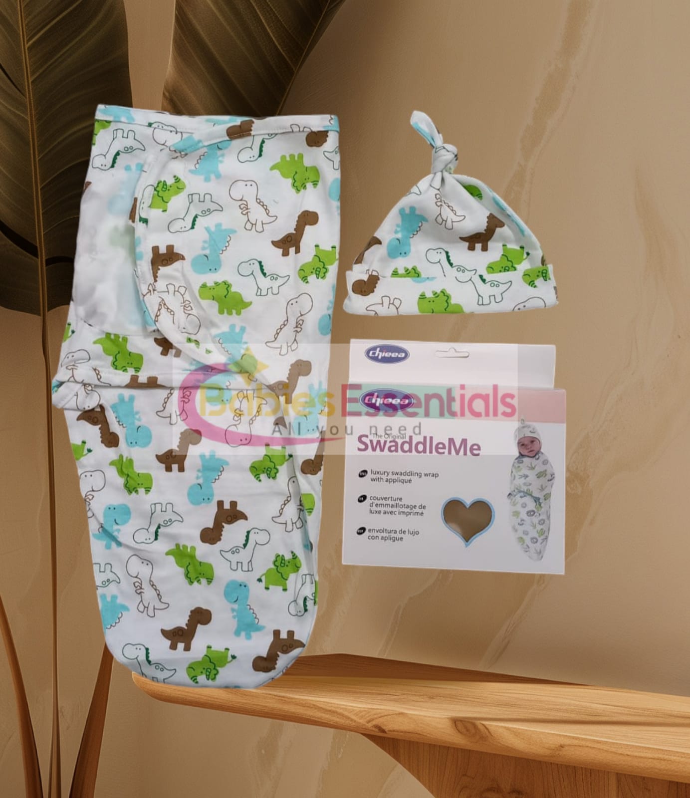 Cotton Swaddle + knot cap set