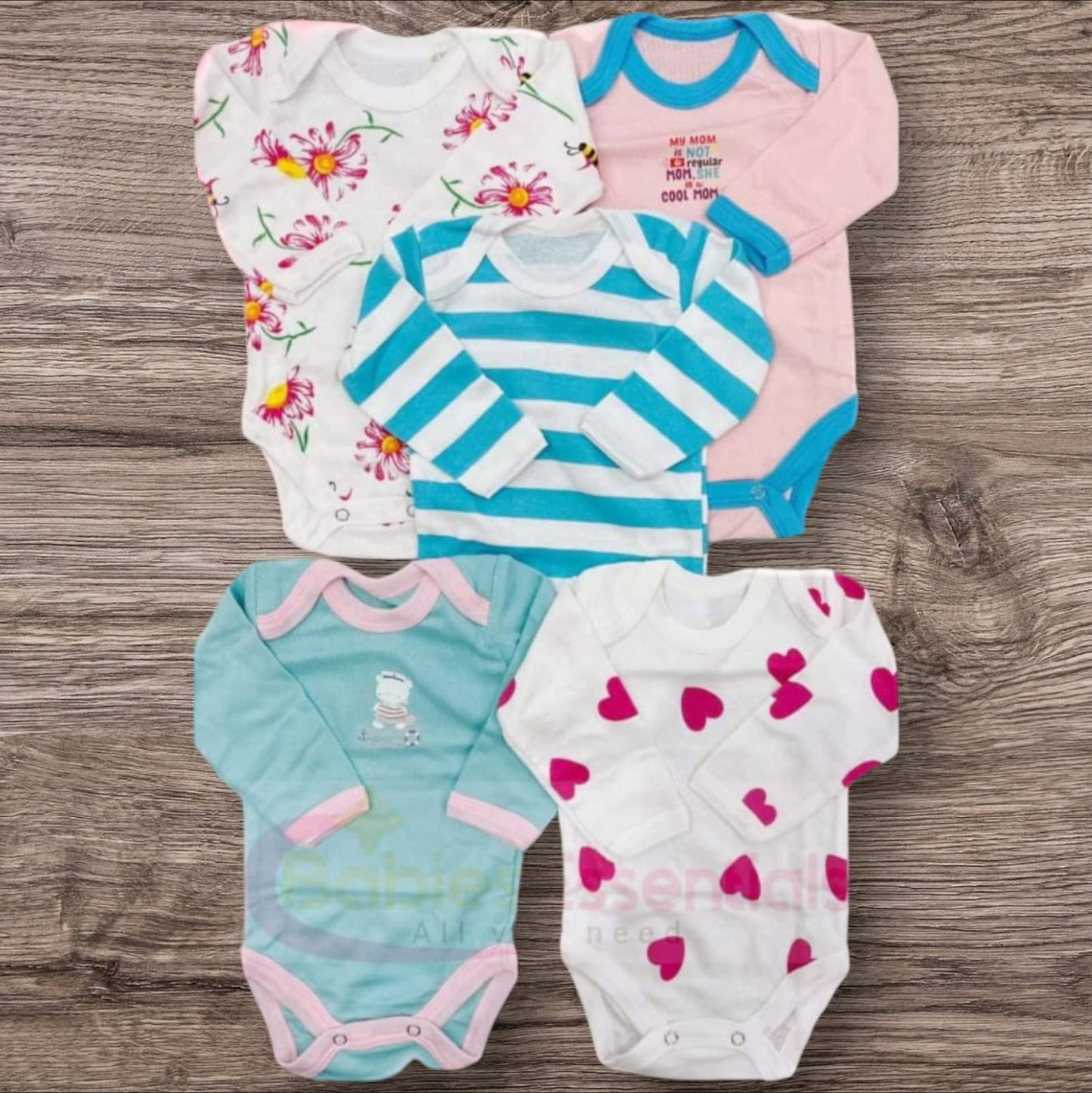 5 bodysuits pack